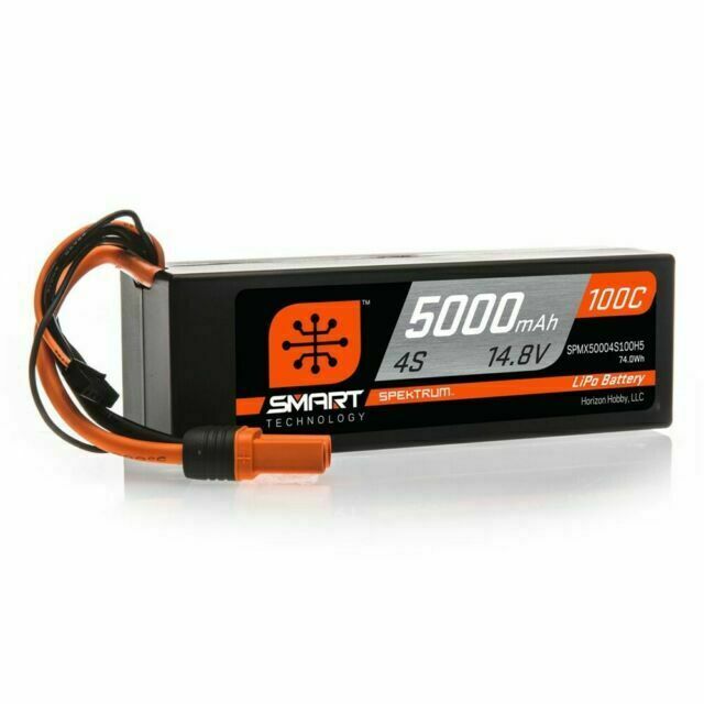Spektrum RC 4S Smart LiPo Hard Case 100C Battery Pack w/IC5 Connector 14.8V/5000