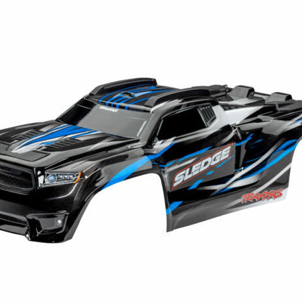 Traxxas Sledge Body Blue Assembled with body support/mounts 9511A New!!