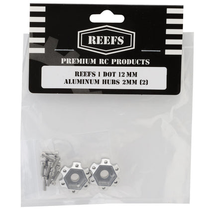 Reefs RC 12mm Hex REEFS220 "DOT" CNC-Machined Aluminum Hubs (Silver) (2) (2mm Offset) SEHREEFS220