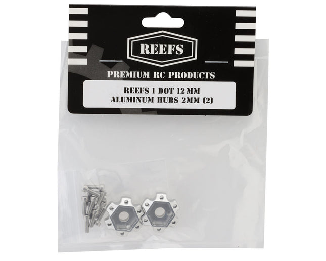 Reefs RC 12mm Hex REEFS220 "DOT" CNC-Machined Aluminum Hubs (Silver) (2) (2mm Offset) SEHREEFS220