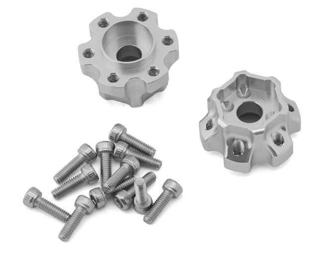 Reefs RC 12mm Hex "DOT" CNC-Machined Aluminum Hubs (Silver) (2) (7mm Offset) REEFS221