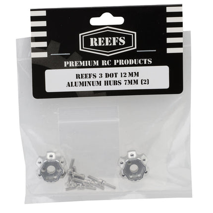 Reefs RC 12mm Hex "DOT" CNC-Machined Aluminum Hubs (Silver) (2) (7mm Offset) REEFS221