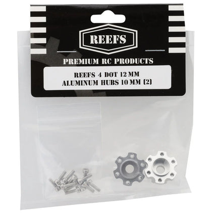 Reefs RC 12mm Hex "DOT" CNC-Machined Aluminum Hubs (Silver) (2) (10mm Offset) REEFS222