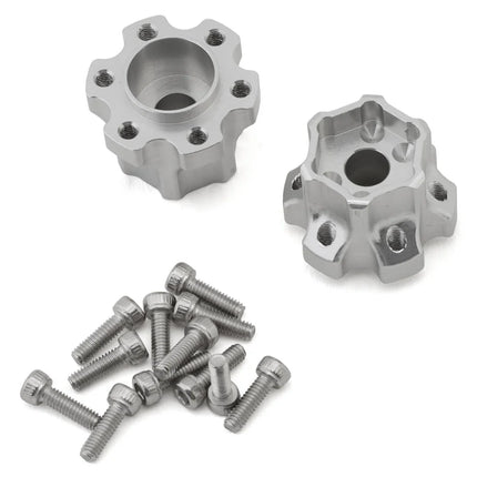 Reefs RC 12mm Hex "DOT" CNC-Machined Aluminum Hubs (Silver) (2) (10mm Offset) REEFS222