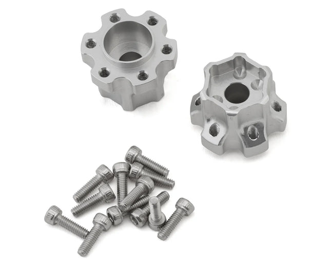 Reefs RC 12mm Hex "DOT" CNC-Machined Aluminum Hubs (Silver) (2) (10mm Offset) REEFS222