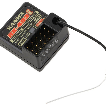 Sanwa/Airtronics RX-493i M17/MT-5 2.4GHz 4-Channel FHSS-5 Telemetry Receiver SNW107A41375A