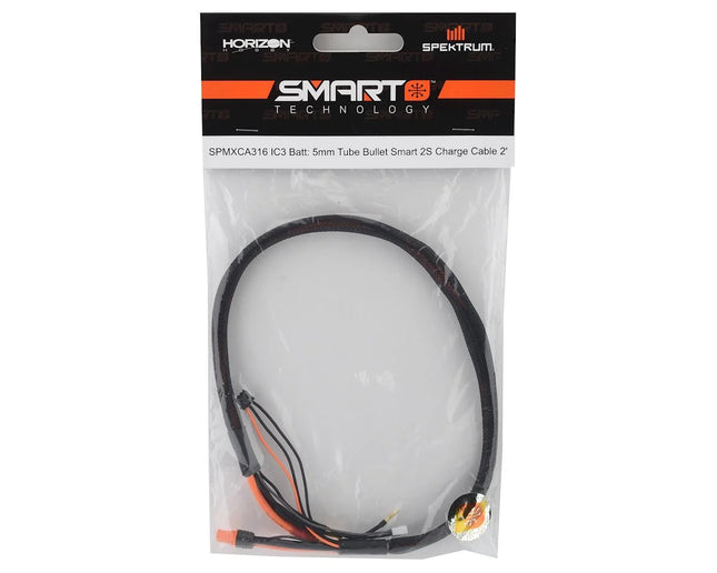 Spektrum RC IC3 Smart 2S Charge Lead w/5mm Bullets (24") SPMXCA316
