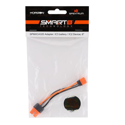 Spektrum RC 6" IC2 Battery to IC3 Device SMART Battery Adapter Cable SPMXCA320