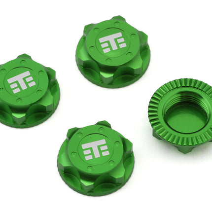 Tekno RC 17mm Aluminum "T Logo" Covered Serrated Wheel Nuts (Green) (4) TKR5116BG