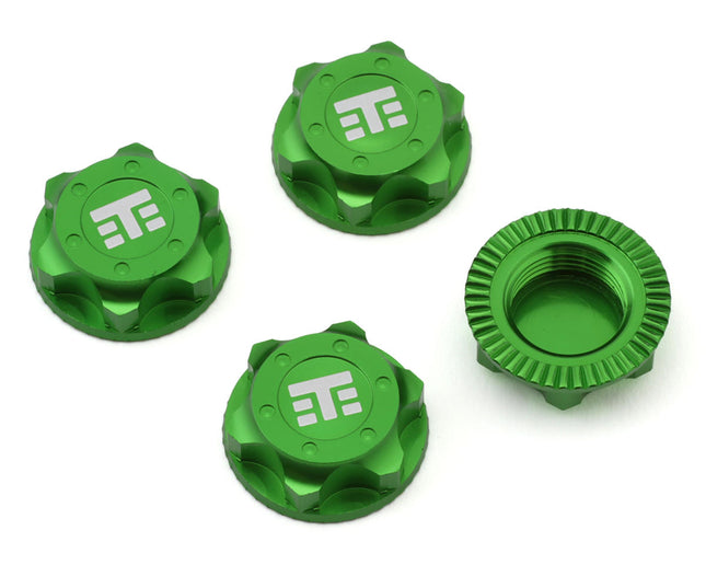 Tekno RC 17mm Aluminum "T Logo" Covered Serrated Wheel Nuts (Green) (4) TKR5116BG
