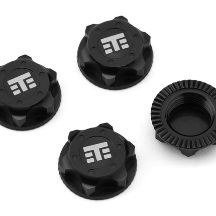 Tekno RC 17mm Aluminum "T Logo" Covered Serrated Wheel Nuts (Black) (4) TKR5116BK