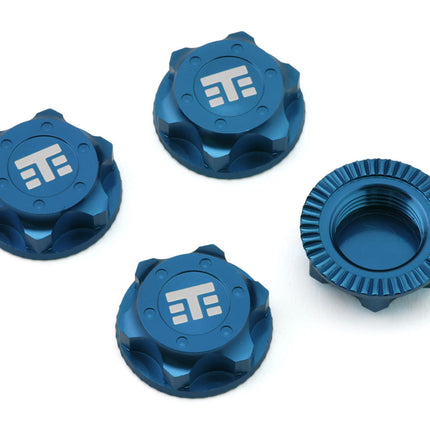 Tekno RC 17mm Aluminum "T Logo" Covered Serrated Wheel Nuts (Blue) (4) TKR5116BL
