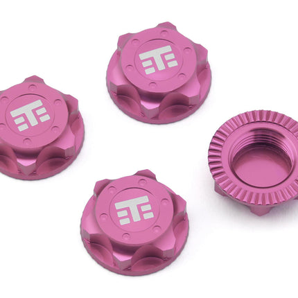 Tekno RC 17mm Aluminum "T Logo" Covered Serrated Wheel Nuts (Pink) (4) TKR5116BN