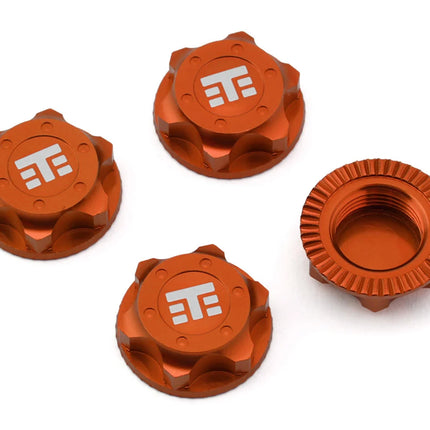 Tekno RC 17mm Aluminum "T Logo" Covered Serrated Wheel Nuts (Orange) (4) TKR5116BO
