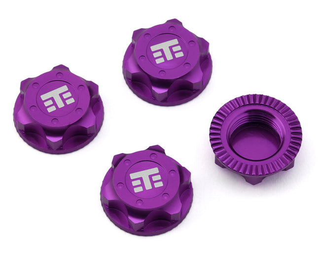 Tekno RC 17mm Aluminum "T Logo" Covered Serrated Wheel Nuts (Purple) (4) TKR5116BP