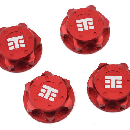 Tekno RC 17mm Aluminum "T Logo" Covered Serrated Wheel Nut (Red) (4) TKR5116BR