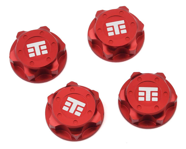 Tekno RC 17mm Aluminum "T Logo" Covered Serrated Wheel Nut (Red) (4) TKR5116BR