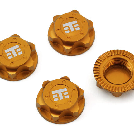 Tekno RC 17mm Aluminum "T Logo" Covered Serrated Wheel Nuts (Yellow) (4) TKR5116BY