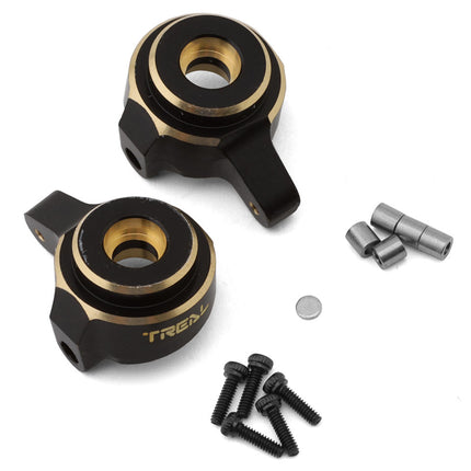 Treal Hobby X002MHU5DR Axial SCX24 Brass Front Steering Knuckles (Black) (2) (10g) TLHTSCX24-06