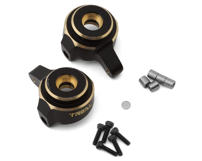 Treal Hobby X002MHU5DR Axial SCX24 Brass Front Steering Knuckles (Black) (2) (10g) TLHTSCX24-06