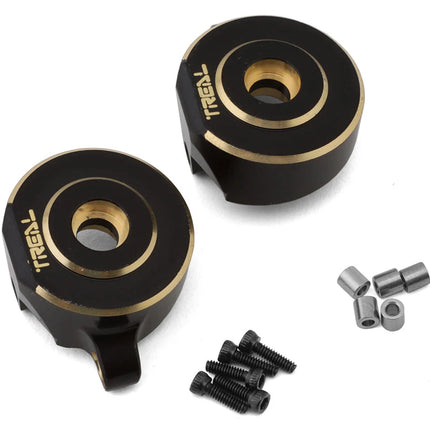 Treal Hobby X0038C69PN Axial SCX24 Brass Front Steering Knuckles (Black) (2) (18g) TLHTSCX24-122