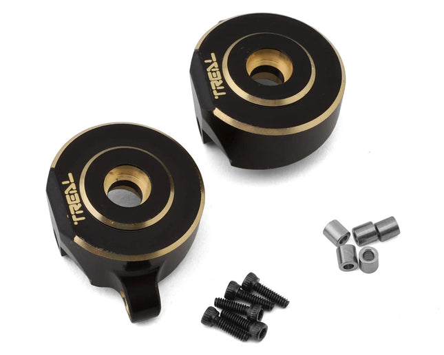 Treal Hobby X0038C69PN Axial SCX24 Brass Front Steering Knuckles (Black) (2) (18g) TLHTSCX24-122