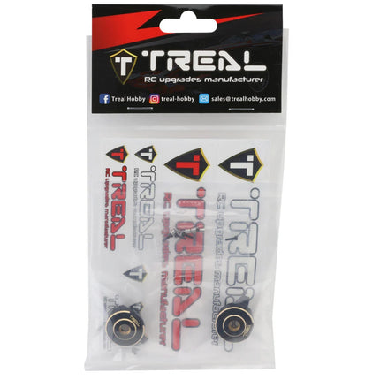 Treal Hobby X0038C69PN Axial SCX24 Brass Front Steering Knuckles (Black) (2) (18g) TLHTSCX24-122