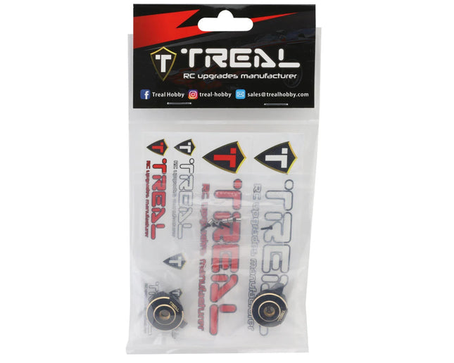 Treal Hobby X0038C69PN Axial SCX24 Brass Front Steering Knuckles (Black) (2) (18g) TLHTSCX24-122