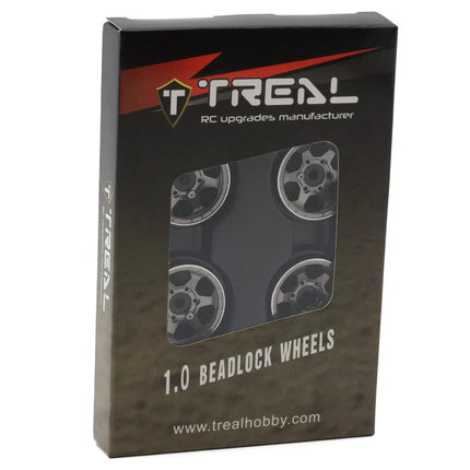 Treal Hobby X00396C7T5 Type D 1.0" Concave 6-Spoke Beadlock Wheels (Grey) (4) (21.2g) TLHTSCX24-151
