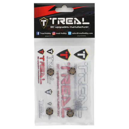 Treal Hobby X003TBO09P Axial SCX24 1.0" Brass Beadlock Wheel Hub Spacers (4) (7mm) (3.5g) TLHTSCX24-232