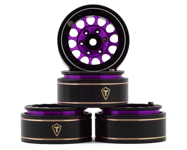 Treal Hobby X003Z3JVYV Type I 1.0" Classic 12-Spoke Beadlock Wheels (Purple) (4) (27.2g) TLHTSCX24-245