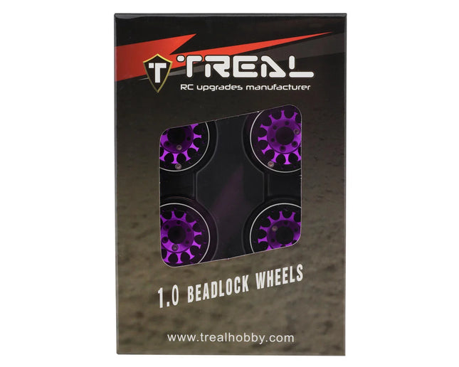 Treal Hobby X003Z3JVYV Type I 1.0" Classic 12-Spoke Beadlock Wheels (Purple) (4) (27.2g) TLHTSCX24-245