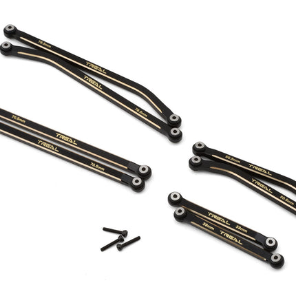 Treal Hobby X004ZXGOQ3 Axial SCX24 Brass High Clearance Suspension Links Set (Black) (44g) (155mm Wheelbase) (Gladiator/Power Wagon) TLHTSCX24-277