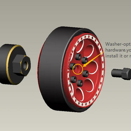 Treal Hobby X002RZTQ0R Axial SCX24 Brass Extended Wheel Hex Hub (+5mm) (4) (12g) TLHTSCX24-54