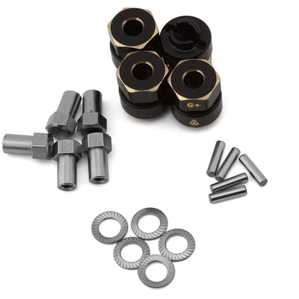 Treal Hobby X002XW30OR Axial SCX24 Brass Wheel Hex Hub Adapters (4) (2.4g) (+5mm) TLHTSCX24-77