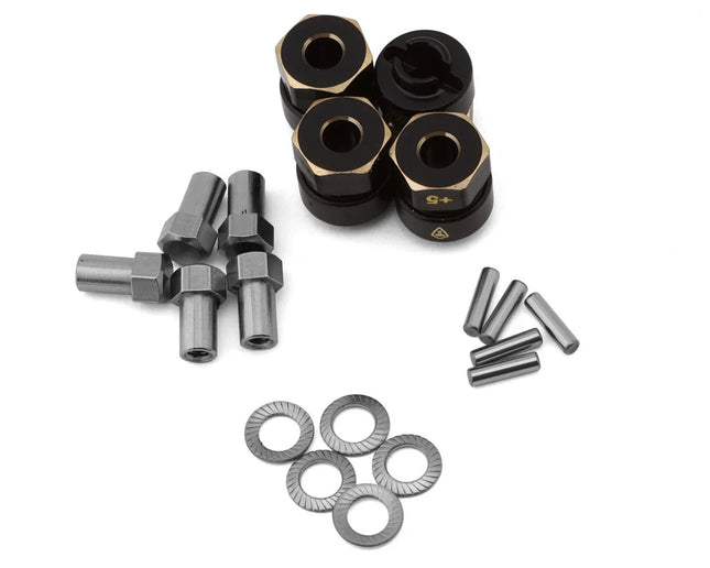 Treal Hobby X002XW30OR Axial SCX24 Brass Wheel Hex Hub Adapters (4) (2.4g) (+5mm) TLHTSCX24-77
