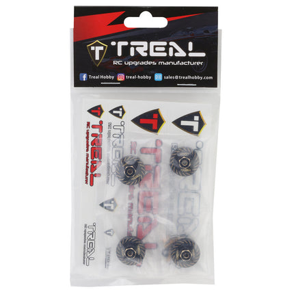 Treal Hobby X002YSWRGH Axial SCX24 Type B Brass Extended Wheel Hubs (4) (+5mm) TLHTSCX24-91