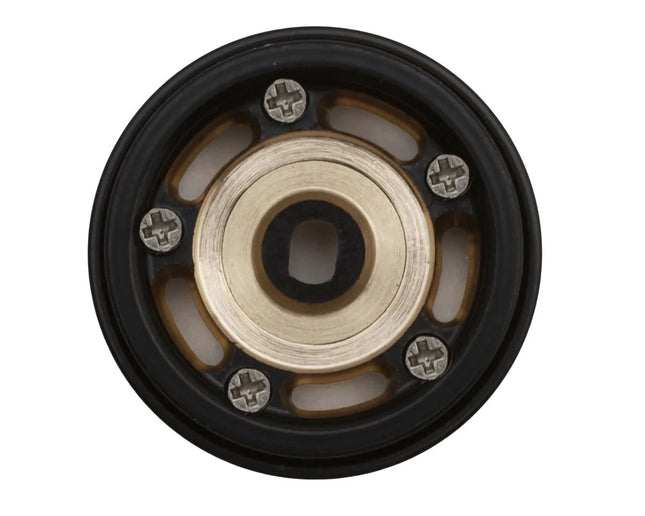 Treal Hobby X00504CUUZ 0.7" 5-Slot Brass Micro Rock Crawler Beadlock Wheels (Black/Gold) (4) (14g ea) TLHTSCX30-29