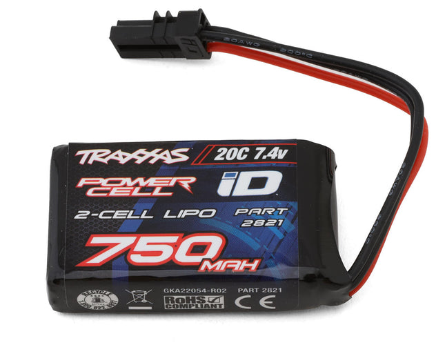 Traxxas 2821 2S "Power Cell" 20C Lipo Battery w/iD Connector (7.4V/750mAh) TRA2821