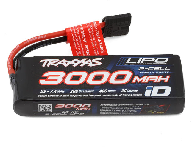 Traxxas 2827X 2S "Power Cell" 20C LiPo Battery w/iD Connector (7.4V/3000mAh) TRA2827X