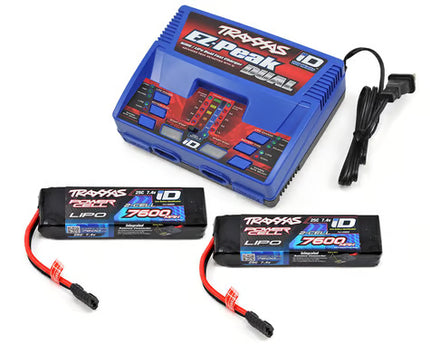 Traxxas 2991 EZ-Peak 2S "Completer Pack" Dual Multi-Chemistry Battery Charger w/Two Power Cell 2S Batteries (7600mAh) TRA2991