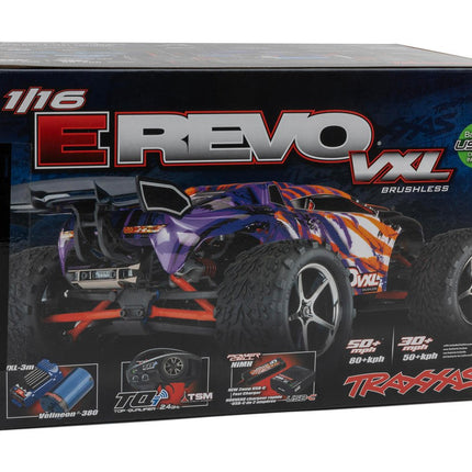 Traxxas E-Revo VXL Brushless 1/16 4WD RTR Monster Truck w/VXL-3m ESC, TQi 2.4GHz Radio, Battery & USB-C Charger TRA71076-8