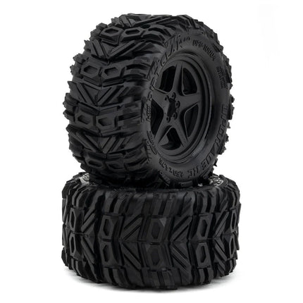 UpGrade RC Low-Pro BELTED Dirt Claw 2.8" Pre-Mounted All-Terrain Tires w/5-Star Wheels (2) (17mm/14mm/12mm Hex) UPG-10004
