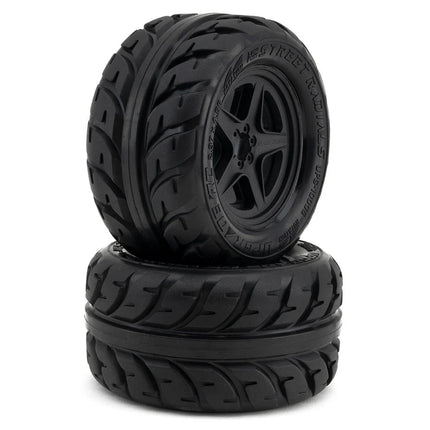 UpGrade RC Low-Pro BELTED Street Radials 2.8" Pre-Mounted On-Road Tires w/5-Star Wheels (2) (17mm/14mm/12mm Hex) UPG-10005