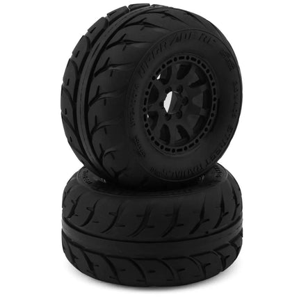 UpGrade RC Street Radials 2.2" Pre-Mounted On-Road Tires for Mini Maxx®/XRT® & Mini Kraton® (2) w/12mm Narrow, 12mm Wide, & 14mm Hexes UPG-10014