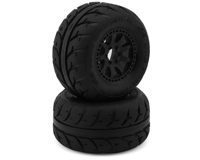 UpGrade RC Street Radials 2.2" Pre-Mounted On-Road Tires for Mini Maxx®/XRT® & Mini Kraton® (2) w/12mm Narrow, 12mm Wide, & 14mm Hexes UPG-10014