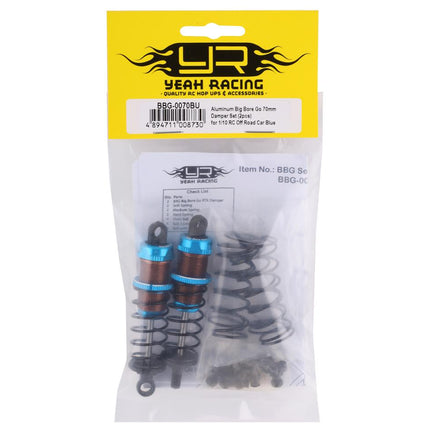 Yeah Racing BBG-0070BU Aluminum Go Big Bore Off-Road Shocks (Blue) (2) (70mm) YEA-BBG-0070BU