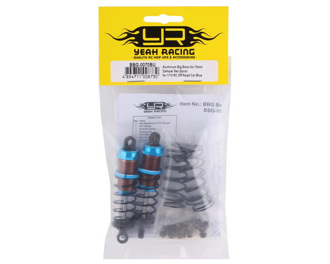 Yeah Racing BBG-0070BU Aluminum Go Big Bore Off-Road Shocks (Blue) (2) (70mm) YEA-BBG-0070BU