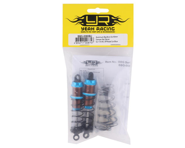 Yeah Racing BBG-0080BU Aluminum Go Big Bore Off-Road Shocks (Blue) (2) (80mm) YEA-BBG-0080BU